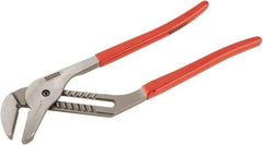 Proto - 16" OAL, 4-13/64" Max Capacity, 1-15/16" Jaw Length x 33/64" Jaw Width, 11 Position Gooseneck Tongue & Groove Pliers - Serrated Straight Jaws, Standard Head, Vinyl Handles - USA Tool & Supply