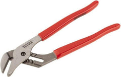 Proto - 10" OAL, 1-3/4" Max Capacity, 1-5/32" Jaw Length x 27/64" Jaw Width, 6 Position Gooseneck Tongue & Groove Pliers - Serrated Straight Jaws, Standard Head, Vinyl Handles - USA Tool & Supply