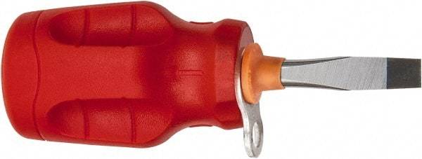 Proto - Tethered & Slotted Screwdriver - Round Shank, Ergonomic Handle - USA Tool & Supply