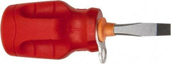 Proto - Tethered & Slotted Screwdriver - Round Shank, Ergonomic Handle - USA Tool & Supply