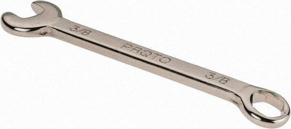 Proto - 3/8" 6 Point Combination Wrench - 3-5/16" OAL, Steel, Nickel Finish - USA Tool & Supply