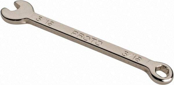 Proto - 3/16" 6 Point Combination Wrench - 3-1/32" OAL, Steel, Nickel Finish - USA Tool & Supply