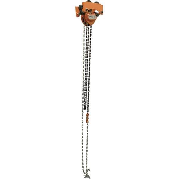 Vestil - 0.5 Ton Capacity Low Headroom Geared Trolley - 2" to 6" Flange Width - USA Tool & Supply