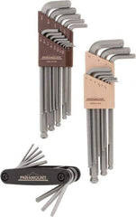 Paramount - 30 Piece L-Wrench/Fold-Up Combo Hex Key Set - Hex Range 0.05 to 3/8", Steel - USA Tool & Supply