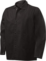 Steiner - Size 2XL Welding & Flame Resistant/Retardant Jacket - Black, Cotton, Snaps Closure, 56 to 58" Chest - USA Tool & Supply