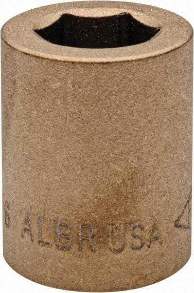 Ampco - 9/16", 1/2" Drive, Standard Hand Socket - 6 Points, 1-3/16" OAL, Aluminum Bronze - USA Tool & Supply