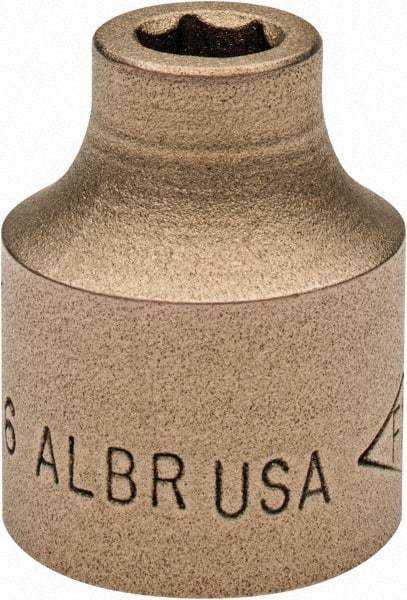 Ampco - 5/16", 1/2" Drive, Standard Hand Socket - 6 Points, 1-3/16" OAL, Aluminum Bronze - USA Tool & Supply