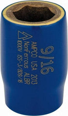 Ampco - 9/16", 3/8" Drive, Standard Hand Socket - 6 Points, 1-1/2" OAL, Aluminum Bronze - USA Tool & Supply