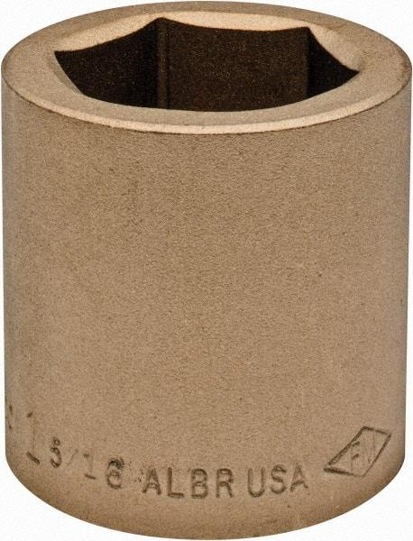 Ampco - 1-5/16", 3/4" Drive, Standard Hand Socket - 6 Points, 2" OAL, Aluminum Bronze - USA Tool & Supply