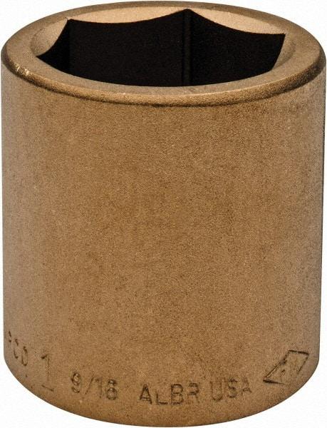 Ampco - 1-9/16", 3/4" Drive, Standard Hand Socket - 6 Points, 2-1/4" OAL, Aluminum Bronze - USA Tool & Supply