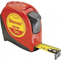 Starrett - 16' x 3/4" Yellow Blade Tape Measure - 1mm Graduation, S6 Graduation Style, Red Case - USA Tool & Supply