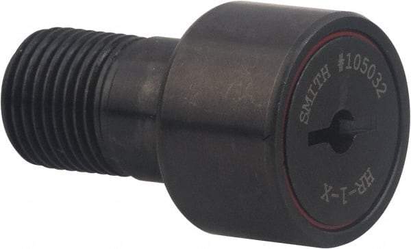 Accurate Bushing - 1" Roller Diam x 5/8" Width, 5/8" Stud Diam x 1" Length, Sealed Heavy Stud Cam Follower - Carbon Steel, 1/2" Thread Length, 5/8-18 Thread, 1-5/8" OAL, 2,850 Lb Dynamic Cap - USA Tool & Supply