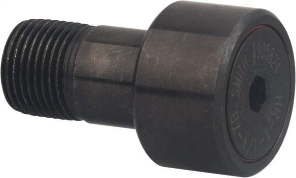 Accurate Bushing - 3-1/2" Roller Diam x 2" Width, 1-3/4" Stud Diam x 2-3/4" Length, Sealed Heavy Stud Cam Follower with Hex - Carbon Steel, 1-3/8" Thread Length, 1-3/4-12 Thread, 4-3/4" OAL, 29,660 Lb Dynamic Cap - USA Tool & Supply