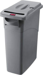 Rubbermaid - 15-7/8 Gal Gray Rectangle Confidential Document Container - Plastic, 24.88" High x 23.13" Long x 11" Wide - USA Tool & Supply