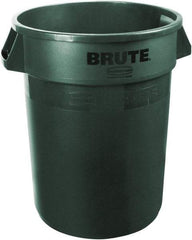 Rubbermaid - 20 Gal Green Round Trash Can - Polyethylene, 22.88" High - USA Tool & Supply