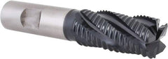 Hertel - 7/8" Diam, Coarse Pitch, 1-7/8" LOC, 5 Flute Cobalt Roughing Square End Mill - TiAlN Finish, 4-1/8" OAL, 3/4" Shank Diam, Single End, Centercutting, 30° Helix - USA Tool & Supply