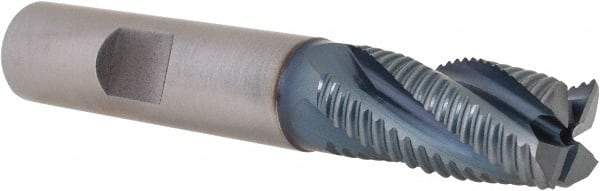 Hertel - 1/2" Diam, Fine Pitch, 1" LOC, 4 Flute Cobalt Roughing Square End Mill - TiCN Finish, 3" OAL, 1/2" Shank Diam, Single End, 30° Helix - USA Tool & Supply