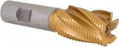 Hertel - 1" Diam, Fine Pitch, 1-1/2" LOC, 5 Flute Cobalt Roughing Square End Mill - TiN Finish, 3-3/4" OAL, 3/4" Shank Diam, Single End, 30° Helix - USA Tool & Supply