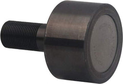 Accurate Bushing - 100mm Roller Diam x 52mm Width, 30mm Stud Diam x 80mm Length, Plain Stud Load Runner - Carbon Steel, 50mm Thread Length, M30 x 3.5 Thread, 132mm OAL, 63,600 N Dynamic Cap, 89,000 N Static Cap - USA Tool & Supply