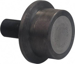 Accurate Bushing - 26mm Roller Diam x 20mm Width, 10mm Stud Diam x 23mm Length, Flanged Load Roller - Carbon Steel, 13mm Thread Length, M10 x 1 Thread, 43mm OAL, 2,790 N Dynamic Cap, 1,000 N Static Cap - USA Tool & Supply