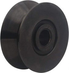 Accurate Bushing - 1-3/4" Bore, 6-1/2" Roller Diam x 2-3/4" Roller Width, Carbon Steel V-Grooved Yoke Roller - 35,800 Lb Dynamic Load Capacity, 2-7/8" Overall Width - USA Tool & Supply