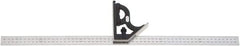 Starrett - 2 Piece, 600mm Combination Square Set - 0.5 & 1mm (Metric) Graduation, Hardened Steel Blade, Cast Iron Square Head - USA Tool & Supply