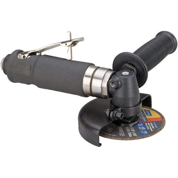 Dynabrade - 4" Wheel Diam, 13,500 RPM, Pneumatic Cutoff & Cutoff-Grinder Tool - Right Angle Handle, 1/4 NPT Inlet - USA Tool & Supply