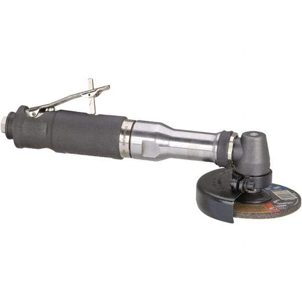 Dynabrade - 4" Wheel Diam, 12,000 RPM, Pneumatic Angle & Disc Grinder - 3/8-24 Spindle, 40 CFM, Rear Exhaust - USA Tool & Supply