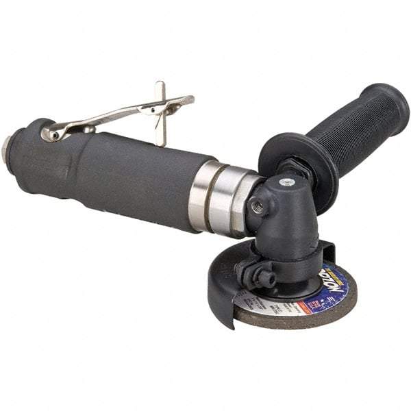 Dynabrade - 3" Wheel Diam, 18,000 RPM, Pneumatic Angle & Disc Grinder - 3/8-24 Spindle, 41 CFM, Rear Exhaust - USA Tool & Supply