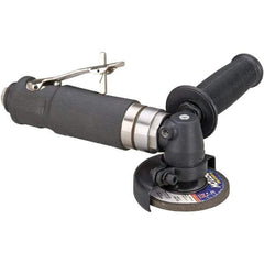 Dynabrade - 3" Wheel Diam, 18,000 RPM, Pneumatic Angle & Disc Grinder - 3/8-24 Spindle, 41 CFM, Rear Exhaust - USA Tool & Supply