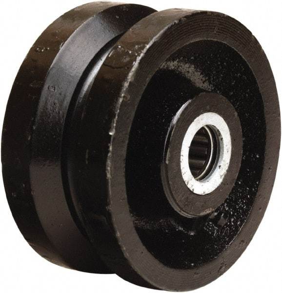 Hamilton - 4 Inch Diameter x 2 Inch Wide, Cast Iron Caster Wheel - 800 Lb. Capacity, 2-3/16 Inch Hub Length, 5/8 Inch Axle Diameter, Straight Roller Bearing - USA Tool & Supply