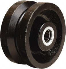 Hamilton - 4 Inch Diameter x 2 Inch Wide, Cast Iron Caster Wheel - 800 Lb. Capacity, 2-3/16 Inch Hub Length, 1/2 Inch Axle Diameter, Straight Roller Bearing - USA Tool & Supply