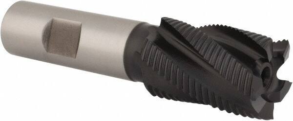 Hertel - 1" Diam, Fine Pitch, 1-1/2" LOC, 5 Flute Cobalt Roughing Square End Mill - TiAlN Finish, 3-3/4" OAL, 3/4" Shank Diam, Single End, 30° Helix - USA Tool & Supply