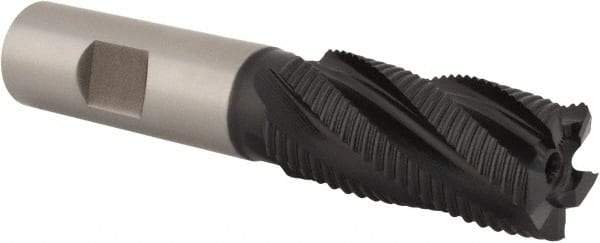 Hertel - 7/8" Diam, Fine Pitch, 1-7/8" LOC, 5 Flute Cobalt Roughing Square End Mill - TiAlN Finish, 4-1/8" OAL, 3/4" Shank Diam, Single End, 30° Helix - USA Tool & Supply