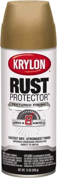 Krylon - Khaki (Color), 12 oz Net Fill, Textured, Rust Proof Enamel Spray Paint - 25 Sq Ft per Can, 12 oz Container - USA Tool & Supply