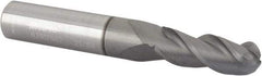 Accupro - 21/64" Diam, 7/8" LOC, 3 Flute Solid Carbide Ball End Mill - nACRo Finish, Single End, 2-1/2" OAL, 3/8" Shank Diam, Spiral Flute - USA Tool & Supply