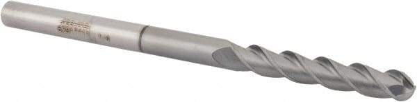 Accupro - 1/4" Diam, 1-1/2" LOC, 3 Flute Solid Carbide Ball End Mill - nACRo Finish, Single End, 4" OAL, 1/4" Shank Diam, Spiral Flute - USA Tool & Supply