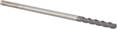 Accupro - 1/4" Diam, 1-1/2" LOC, 3 Flute Solid Carbide Ball End Mill - nACRo Finish, Single End, 6" OAL, 1/4" Shank Diam, Spiral Flute - USA Tool & Supply