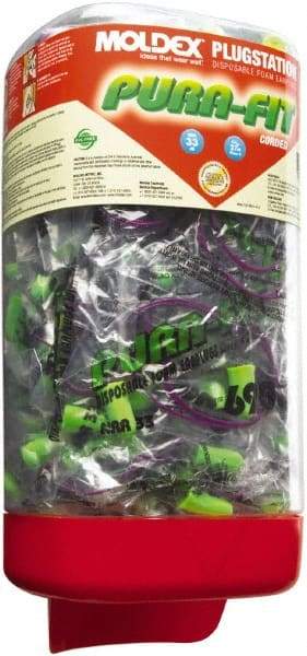 Moldex - Pull Out Disposable with 33 dB Earplugs - Bright Green Earplugs, 150 Pairs, Wall Mount - USA Tool & Supply