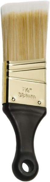 Ability One - 3" Flat Synthetic Sash Brush - 1-1/2" Bristle Length, 3" Short Handle - USA Tool & Supply