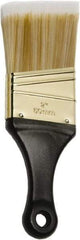Ability One - 3" Flat Synthetic Sash Brush - 2" Bristle Length, 3" Short Handle - USA Tool & Supply