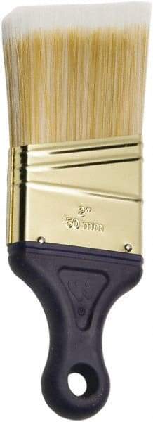 Ability One - 2-1/2" Flat Synthetic Sash Brush - 2" Bristle Length, 2-3/8" Short Handle - USA Tool & Supply