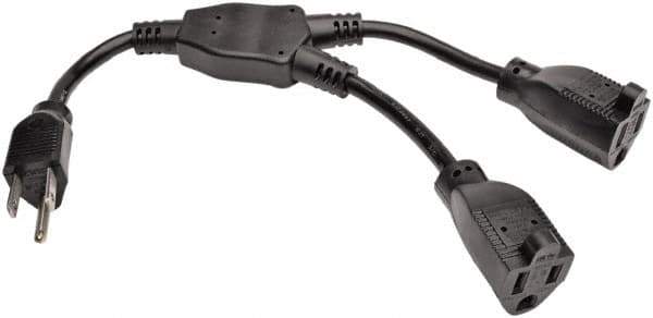 Tripp-Lite - 1', 18/3 Gauge/Conductors, Black Indoor Replacement Cord - 0 Receptacles, 10 Amps, 120 VAC, UL SJT, NEMA 5-15P - USA Tool & Supply