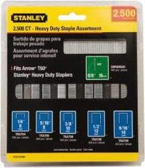 Stanley - 1/4" Wide Steel Heavy Duty Power Crown Staples - 1/4" Leg Length - USA Tool & Supply