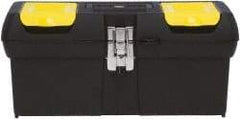 Stanley - 1 Drawer 1 Tray Tool Box - 16" Wide x 8-3/16" Deep x 7-3/16" High, Plastic, Black/Yellow - USA Tool & Supply