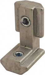 80/20 Inc. - 21mm Wide, Open Shelving Inside to Inside Hidden Corner Connector - Zinc, Clear Finish, 30mm Long, Use with 30/40 Series - USA Tool & Supply