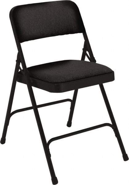 NPS - 18-3/4" Wide x 20-1/4" Deep x 29-1/2" High, Fabric Folding Chair with Fabric Padded Seat - Midnight Black - USA Tool & Supply