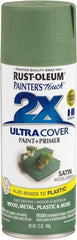 Rust-Oleum - Moss Green, Gloss, Enamel Spray Paint - 8 to 12 Sq Ft per Can, 12 oz Container - USA Tool & Supply