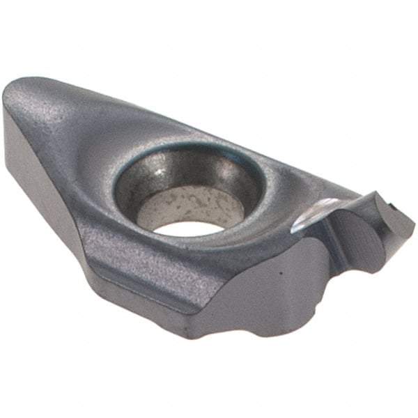 Iscar - 8200100MIUR Grade IC908, 2mm Cutting Width Carbide Grooving Insert - 0.5mm Max Depth of Cut, Neutral, 1mm Corner Radius, TiAlN Finish - USA Tool & Supply