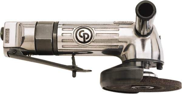 Chicago Pneumatic - 5" Wheel Diam, 12,000 RPM, Pneumatic Angle & Disc Grinder - 16 CFM, Rear Exhaust - USA Tool & Supply